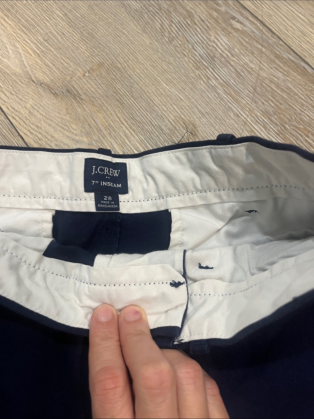 J. Crew Navy Flat-Front Chino Shorts men’s - Picture 2 of 3